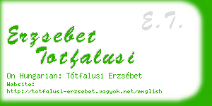 erzsebet totfalusi business card